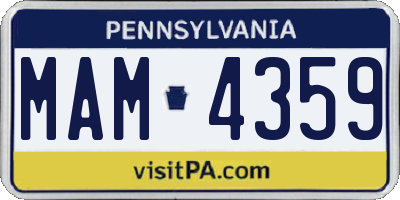 PA license plate MAM4359
