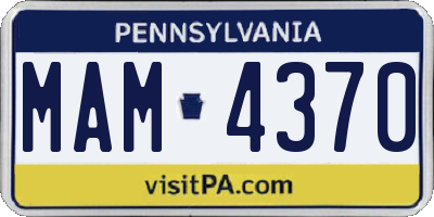 PA license plate MAM4370