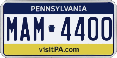 PA license plate MAM4400
