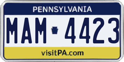 PA license plate MAM4423