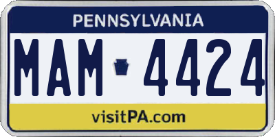 PA license plate MAM4424