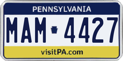 PA license plate MAM4427