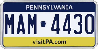 PA license plate MAM4430