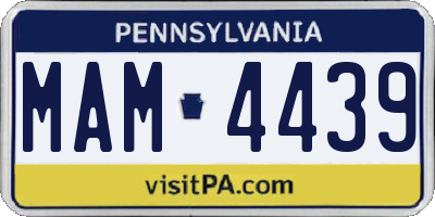 PA license plate MAM4439