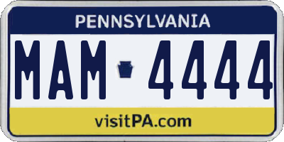 PA license plate MAM4444