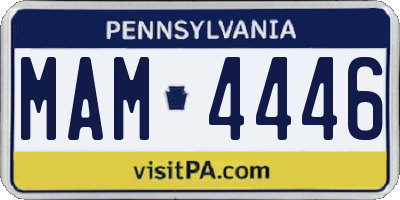PA license plate MAM4446