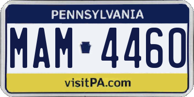 PA license plate MAM4460