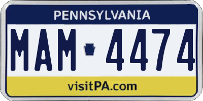 PA license plate MAM4474