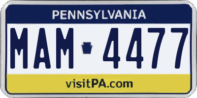 PA license plate MAM4477