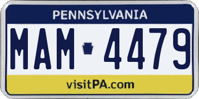 PA license plate MAM4479