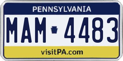 PA license plate MAM4483