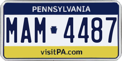 PA license plate MAM4487
