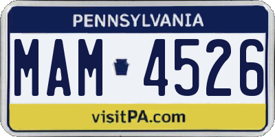 PA license plate MAM4526