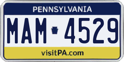 PA license plate MAM4529