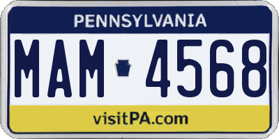 PA license plate MAM4568