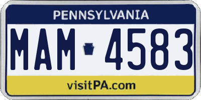 PA license plate MAM4583