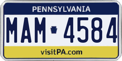 PA license plate MAM4584