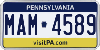 PA license plate MAM4589