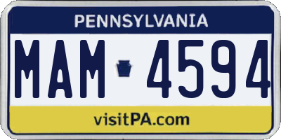 PA license plate MAM4594