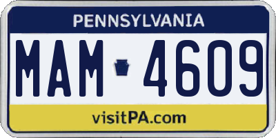 PA license plate MAM4609