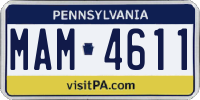 PA license plate MAM4611