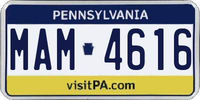 PA license plate MAM4616
