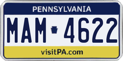 PA license plate MAM4622