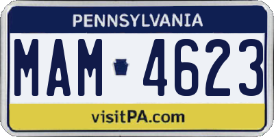 PA license plate MAM4623