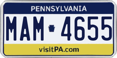 PA license plate MAM4655