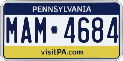 PA license plate MAM4684