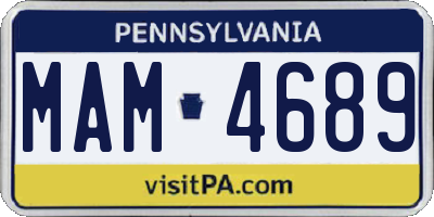 PA license plate MAM4689