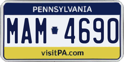 PA license plate MAM4690