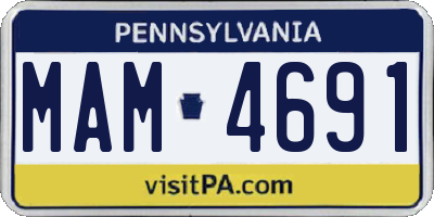 PA license plate MAM4691