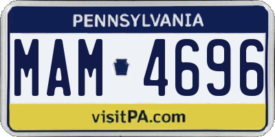 PA license plate MAM4696
