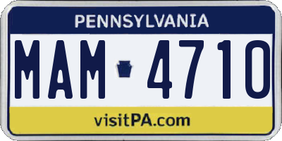 PA license plate MAM4710