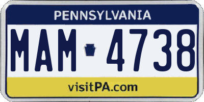 PA license plate MAM4738