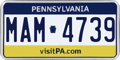PA license plate MAM4739