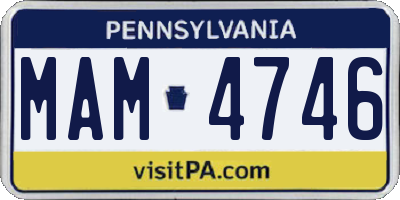 PA license plate MAM4746