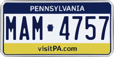 PA license plate MAM4757