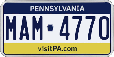 PA license plate MAM4770