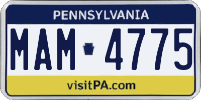 PA license plate MAM4775