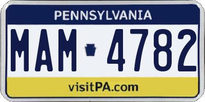 PA license plate MAM4782