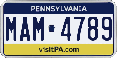 PA license plate MAM4789