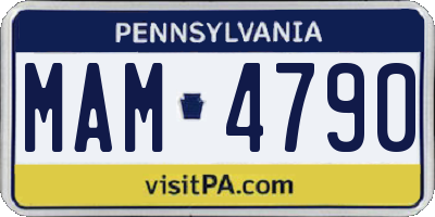 PA license plate MAM4790