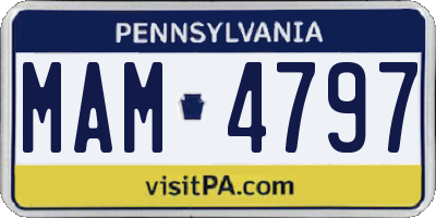 PA license plate MAM4797