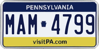 PA license plate MAM4799