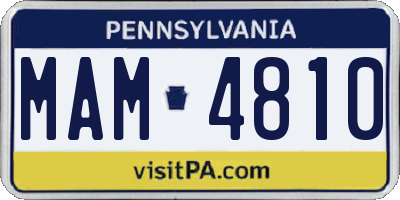 PA license plate MAM4810