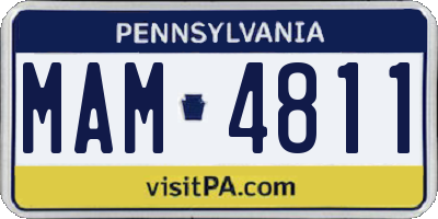 PA license plate MAM4811