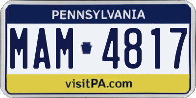 PA license plate MAM4817