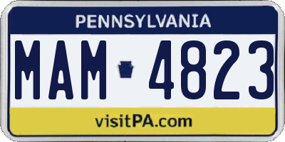 PA license plate MAM4823